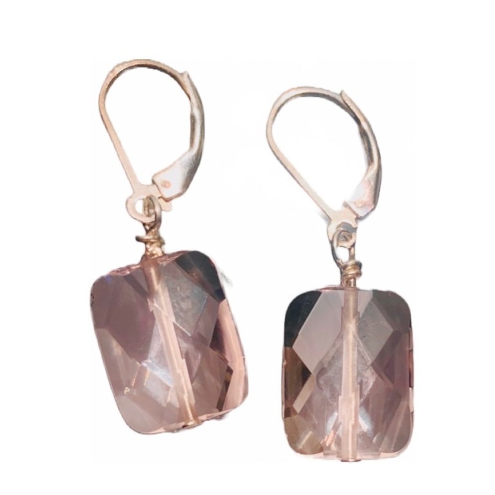 Rose Quartz. Faceted the earrings SS. - Picture 3 of 7